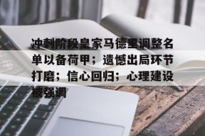 爱游戏在线登录-冲刺阶段皇家马德里调整名单以备荷甲；遗憾出局环节打磨；信心回归；心理建设被强调的简单介绍